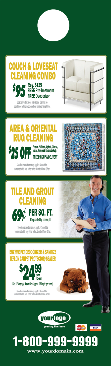Carpet Cleaning Door Hanger (4.25 x 14) #CA01002 Cover Back