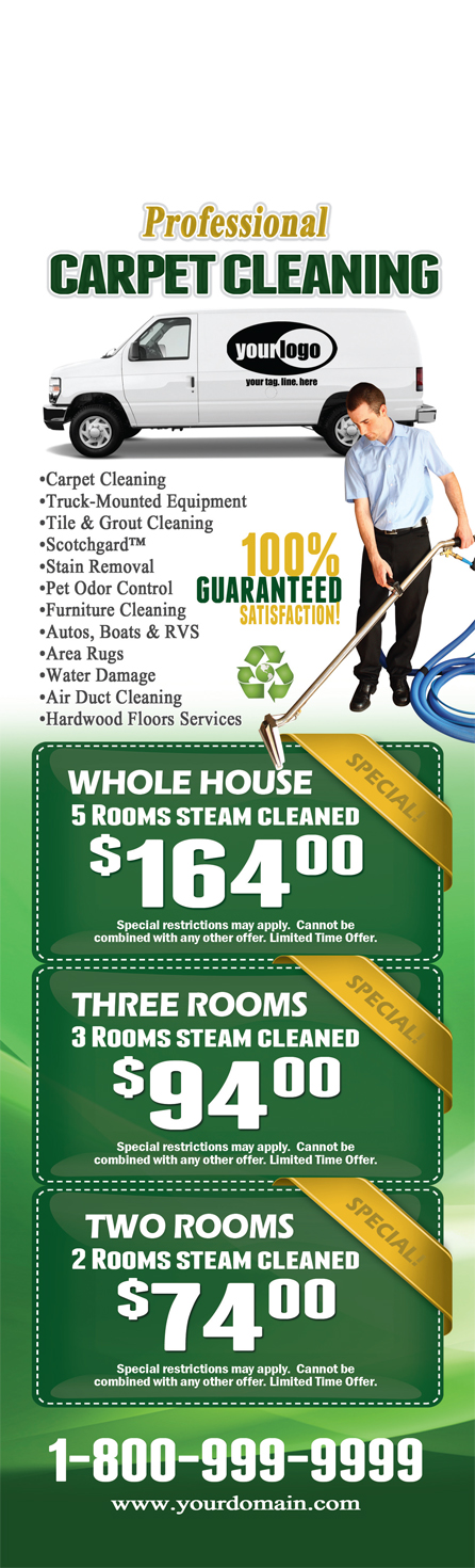 Carpet Cleaning Door Hanger (4.25 x 14) #CA01002 Cover Front
