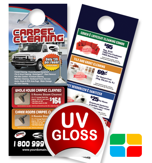 Carpet Cleaning Door Hangers ca01010 4.25 x 11 UV Gloss