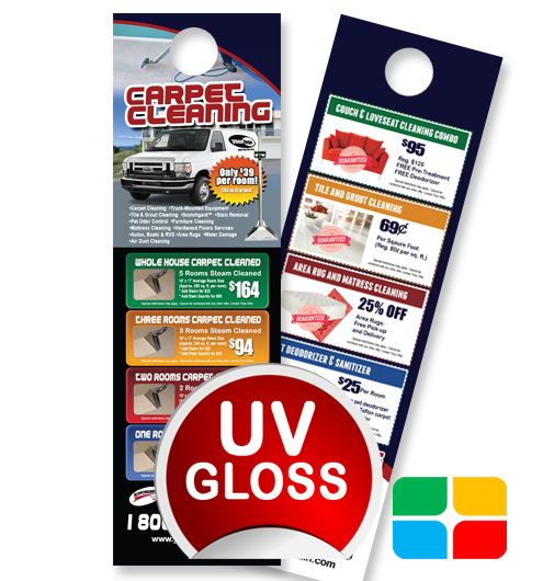 Carpet Cleaning Door Hangers ca01010 4.25 x 14 UV Gloss