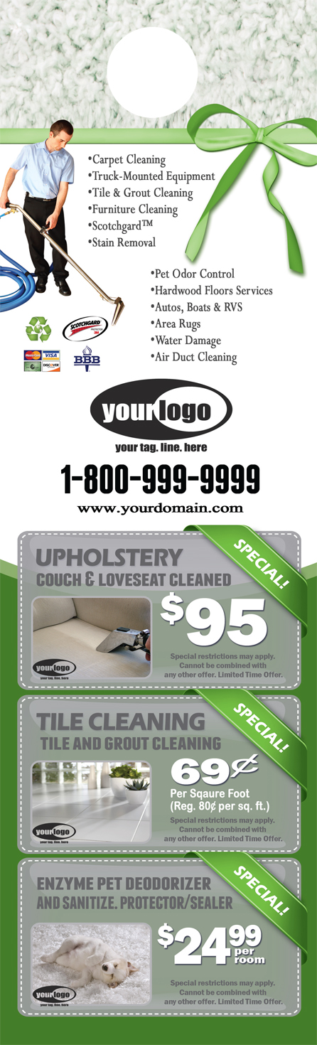 Carpet Cleaning Door Hanger (4.25 x 14) #CA01023 Cover Back