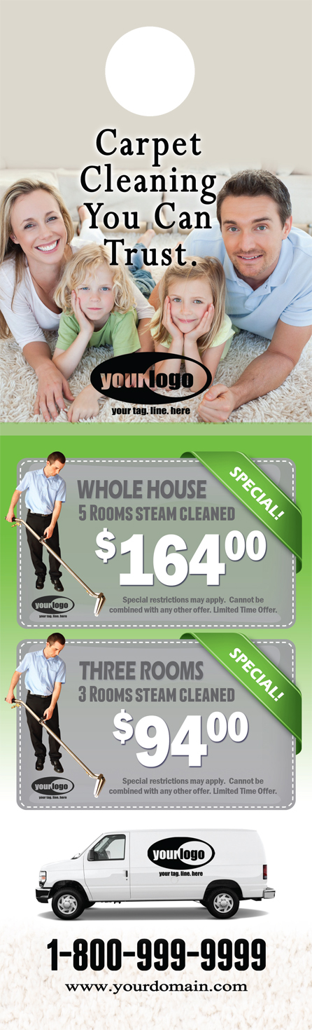 Carpet Cleaning Door Hanger (4.25 x 14) #CA01023 Cover Front