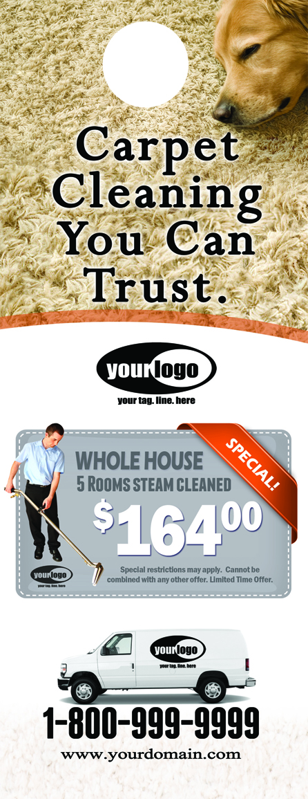 Carpet Cleaning Door Hangers (4.25 x 11) #CA01024 AQ Gloss Front