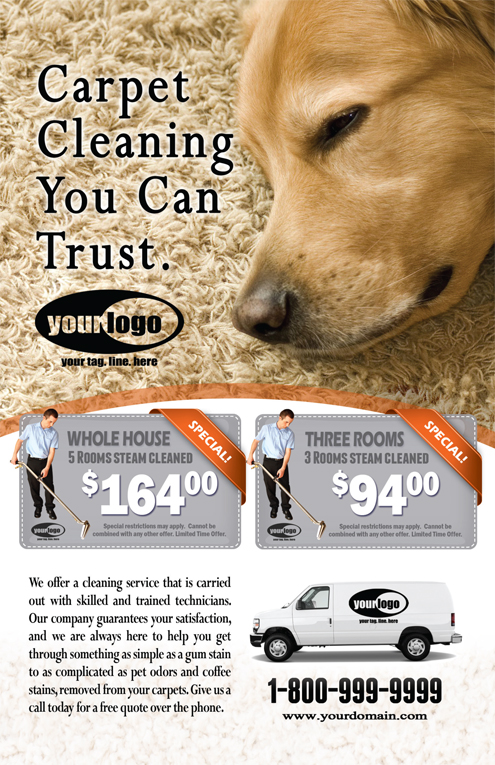 Carpet Cleaning Flyer (8.5 x 5.5) #CA01024 Front