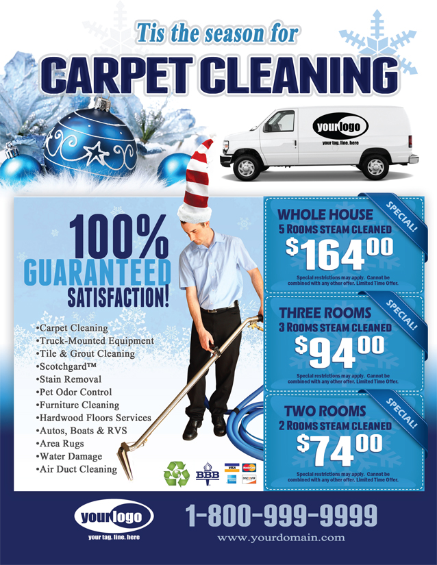Carpet Cleaning Flyer (8.5 x 11) #CA02001 Front